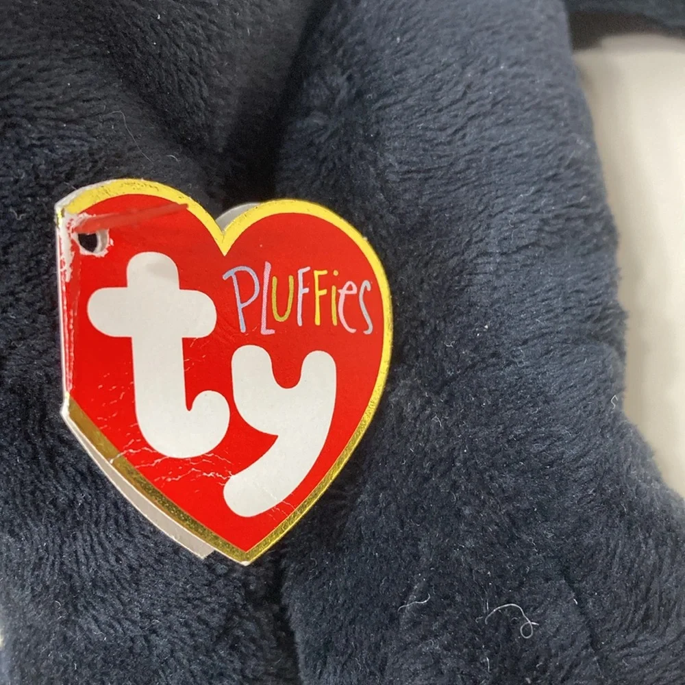Ty Merlin 2005 Pluffies Halloween Black Cat Witch Hat Stuffed Animal Tags Vtg